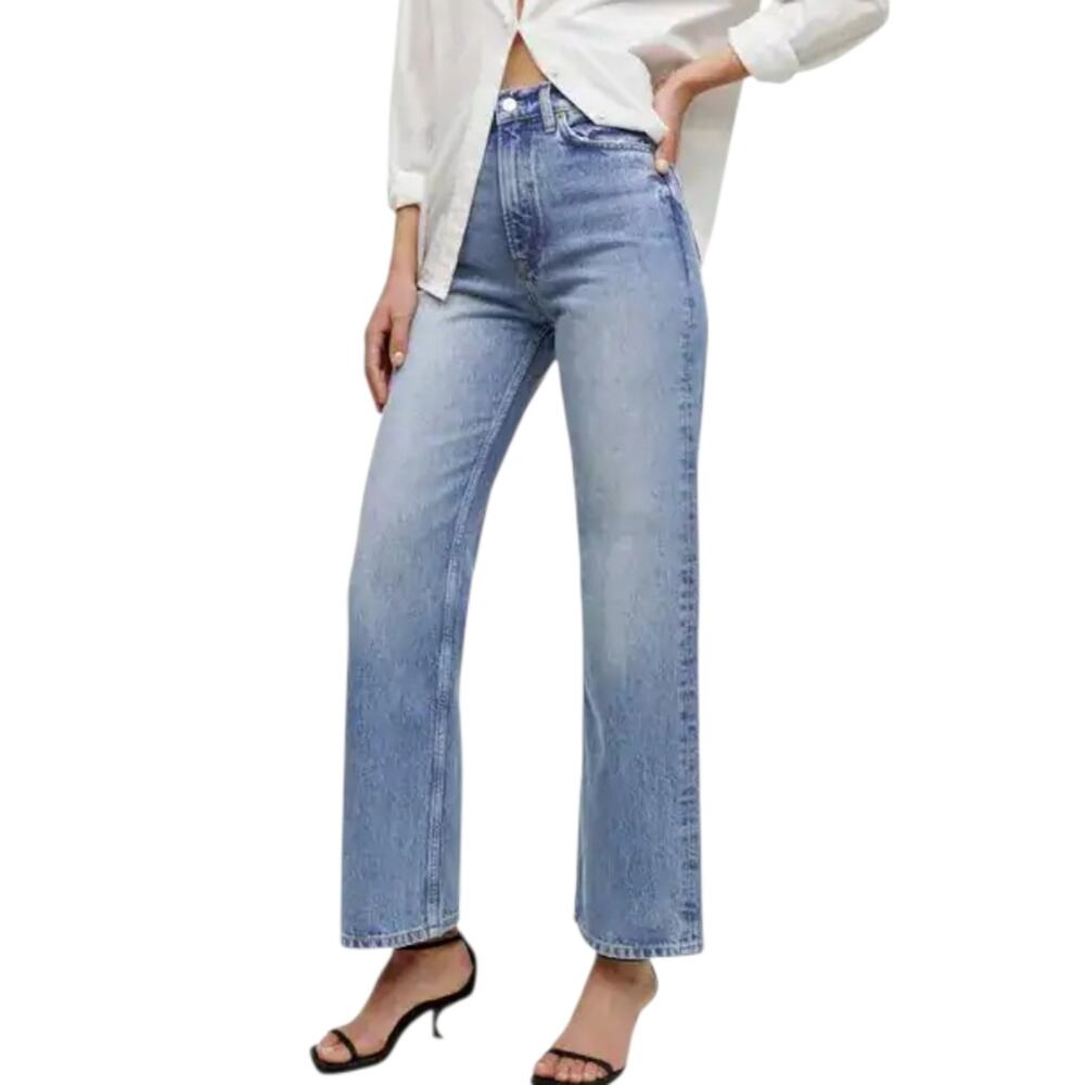 Reformation Wilder High Rise Wide Leg Cropped Jeans in Dillon - Picture 2 of 11